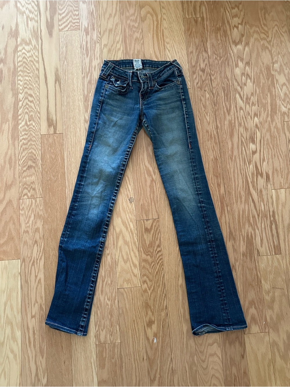True Religion Flare Jeans Dark Wash Low Rise Size 25 Made in USA